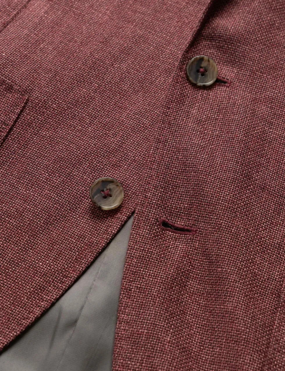 Regular Fit Linen Rich Textured Blazer
