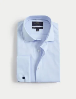 Regular Fit Luxury Cotton Double Cuff Twill Shirt