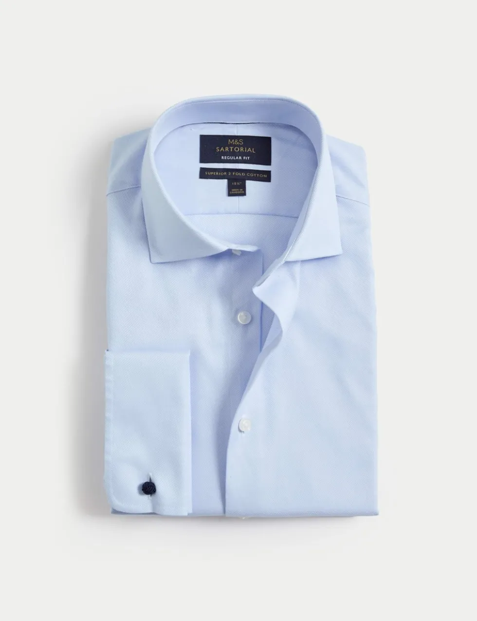 Regular Fit Luxury Cotton Double Cuff Twill Shirt