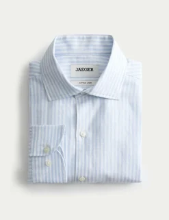 Regular Fit Luxury Linen Cotton Striped Shirt