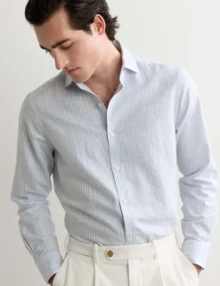 Regular Fit Luxury Linen Cotton Striped Shirt