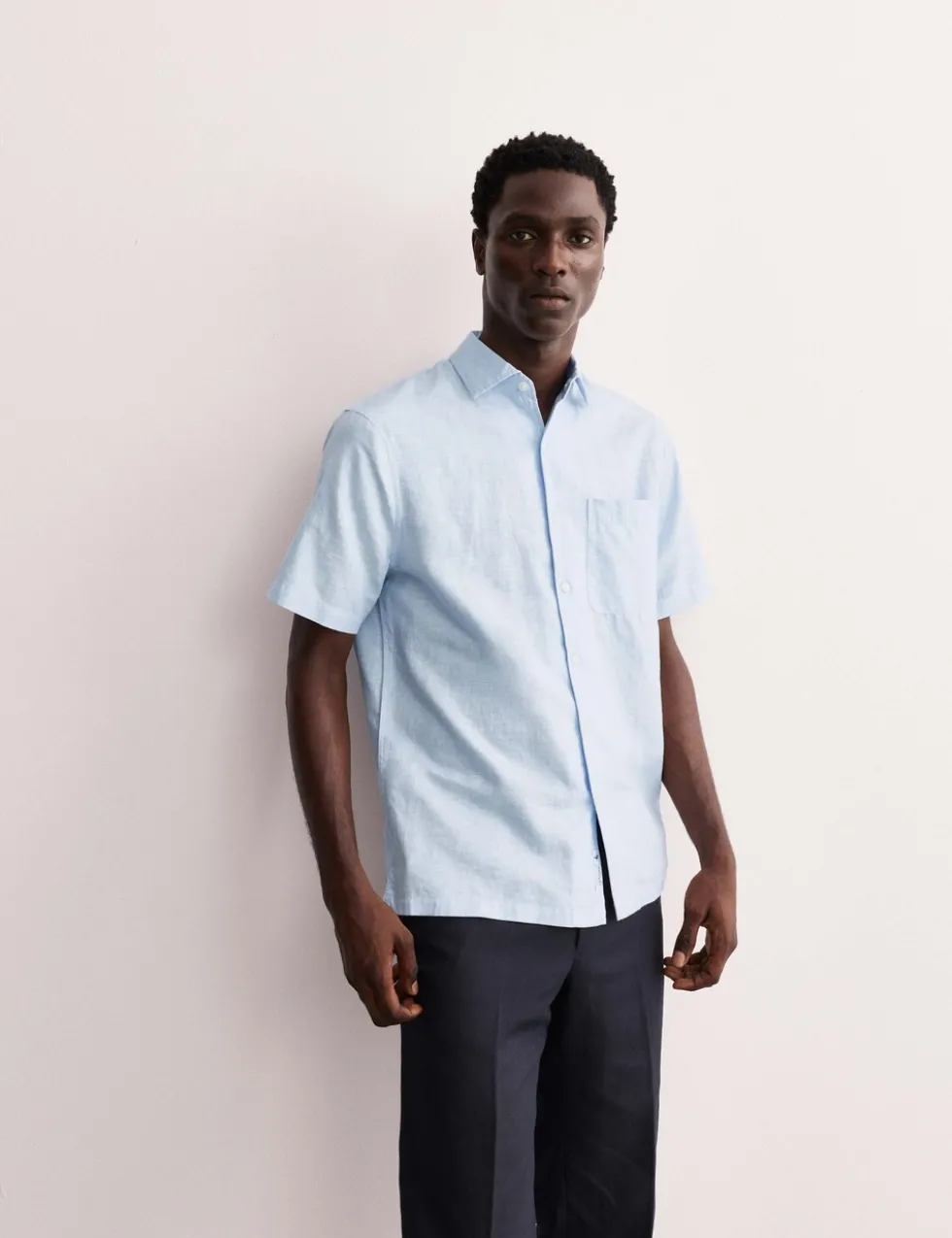 Regular Fit Luxury Linen Cotton Short Sleeve Shirt