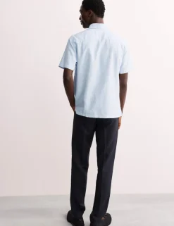Regular Fit Luxury Linen Cotton Short Sleeve Shirt