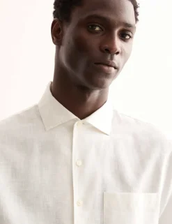 Regular Fit Luxury Linen Cotton Short Sleeve Shirt