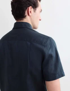 Regular Fit Luxury Linen Cotton Short Sleeve Shirt