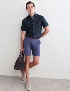 Regular Fit Luxury Linen Cotton Short Sleeve Shirt
