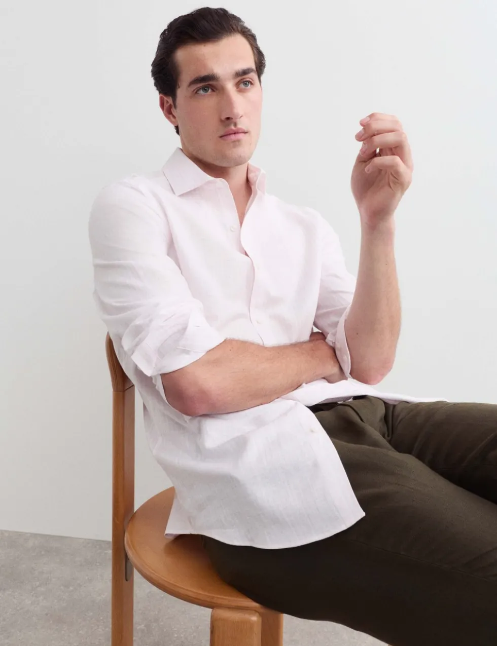 Regular Fit Luxury Linen Cotton Striped Shirt