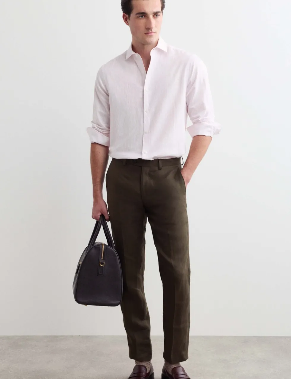Regular Fit Luxury Linen Cotton Striped Shirt
