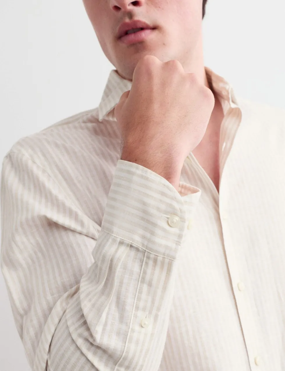 Regular Fit Luxury Linen Cotton Striped Shirt