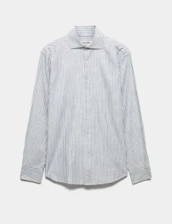 Regular Fit Luxury Linen Cotton Striped Shirt