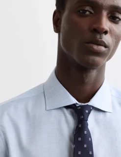Regular Fit Luxury Pure Cotton Textured Shirt