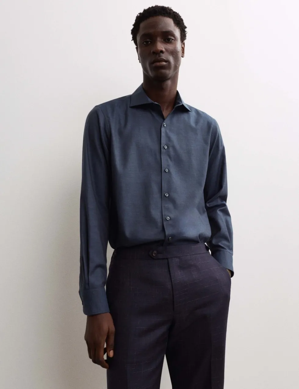 Regular Fit Luxury Pure Cotton Textured Shirt