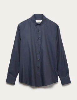 Regular Fit Luxury Pure Cotton Textured Shirt