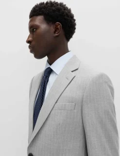 Regular Fit Pinstripe Stretch Suit Jacket