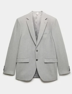 Regular Fit Pinstripe Stretch Suit Jacket