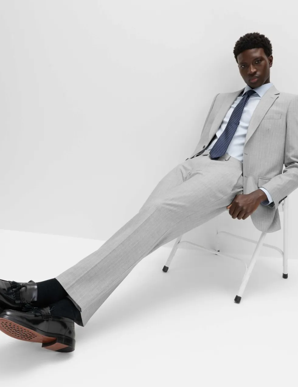 Regular Fit Pinstripe Suit Trousers