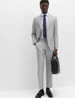 Regular Fit Pinstripe Suit Trousers
