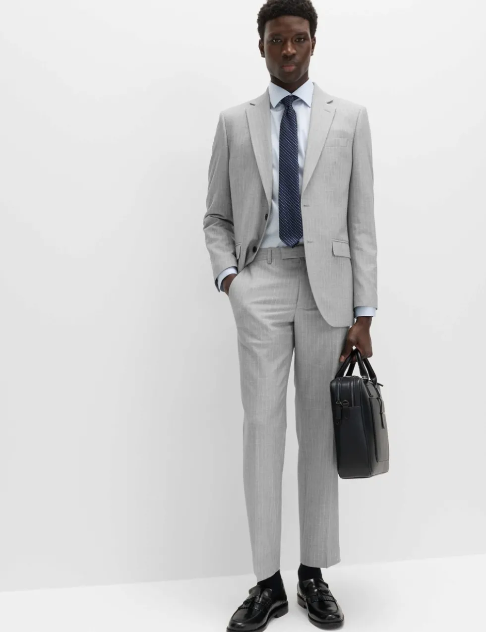 Regular Fit Pinstripe Suit Trousers