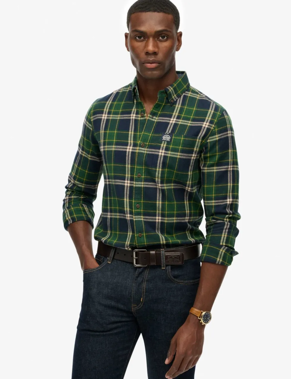 Regular Fit Pure Cotton Checked Flannel Shirt