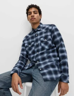 Regular Fit Pure Cotton Checked Flannel Shirt