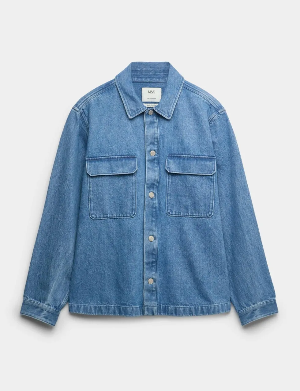 Regular Fit Pure Cotton Denim Overshirt