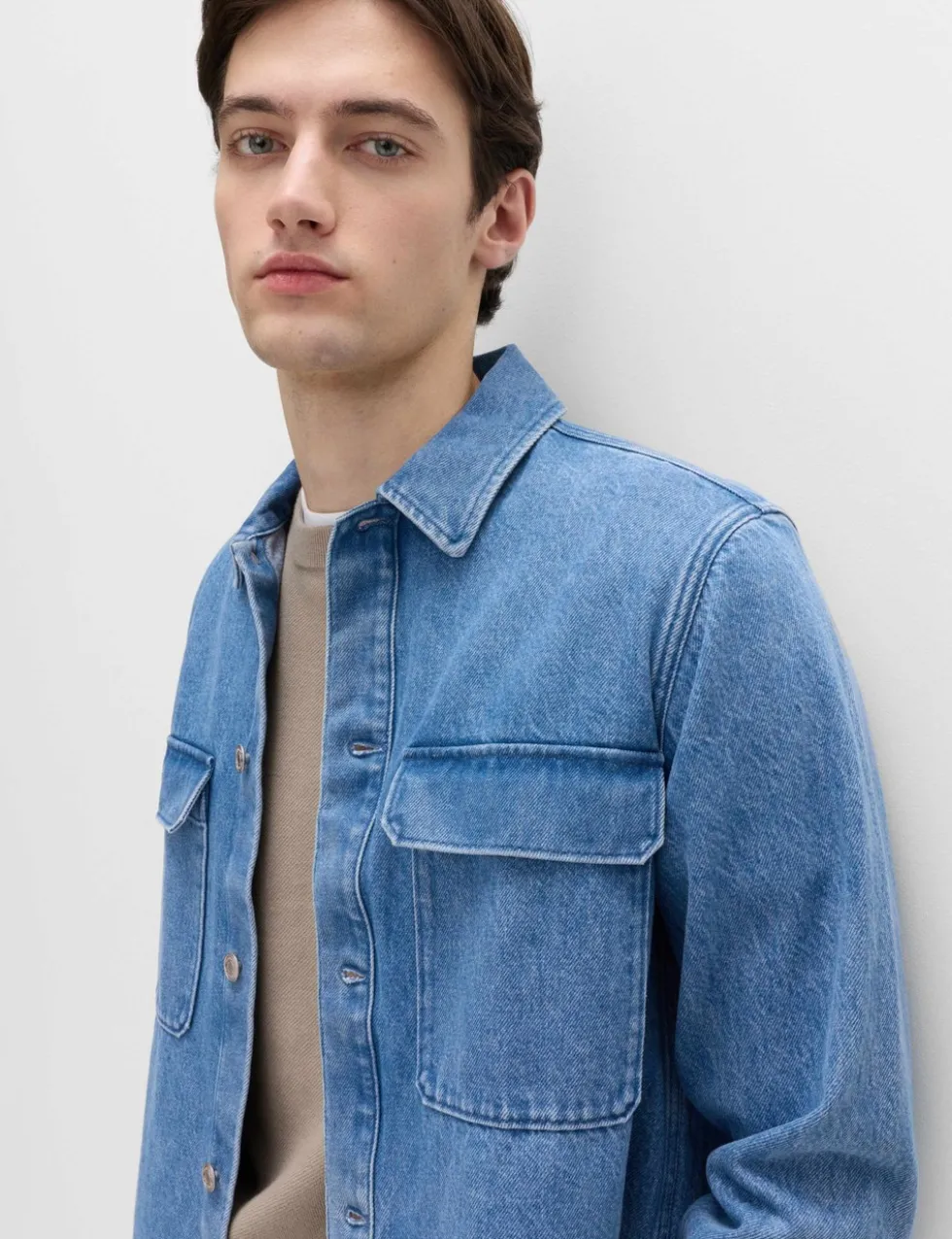 Regular Fit Pure Cotton Denim Overshirt
