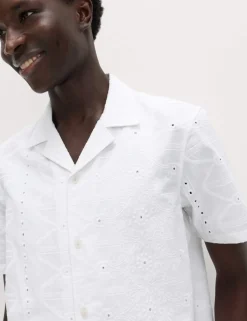 Regular Fit Pure Cotton Embroidered Shirt