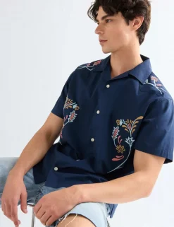 Regular Fit Pure Cotton Floral Short Sleeve Shirt