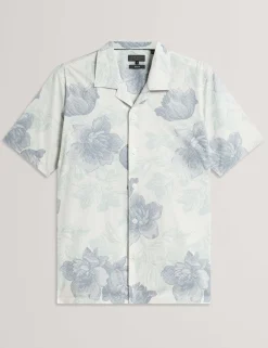 Regular Fit Pure Cotton Floral Short Sleeve Shirt