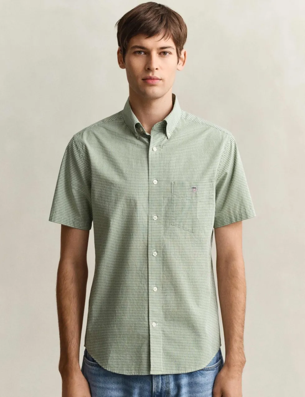 Regular Fit Pure Cotton Gingham Oxford Shirt