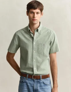 Regular Fit Pure Cotton Gingham Oxford Shirt