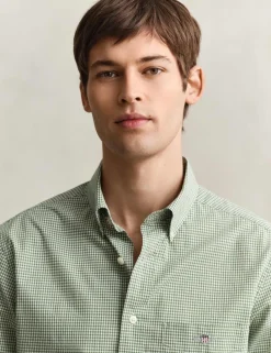 Regular Fit Pure Cotton Gingham Oxford Shirt