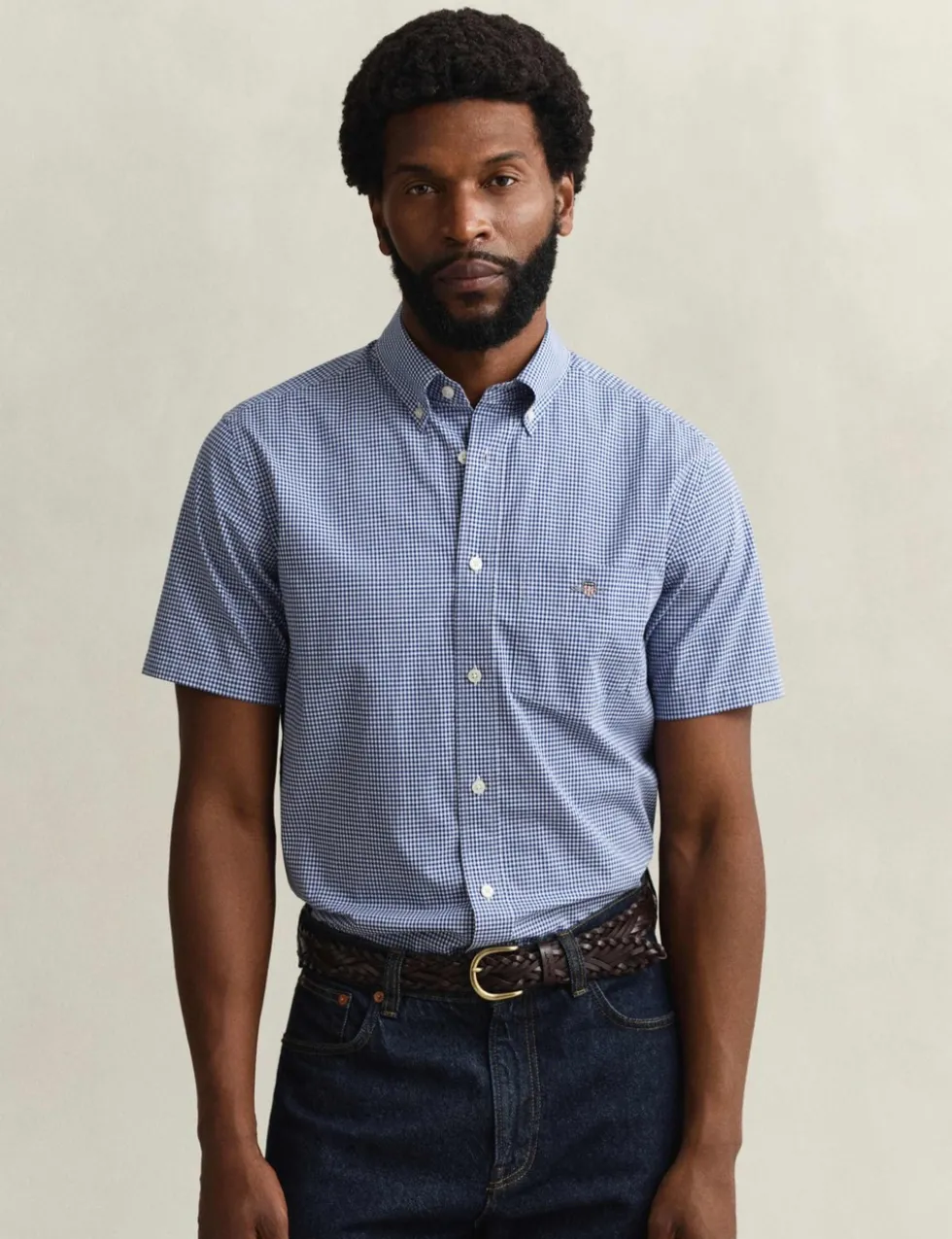 Regular Fit Pure Cotton Gingham Oxford Shirt