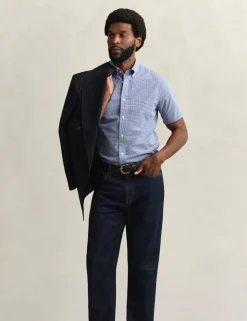Regular Fit Pure Cotton Gingham Oxford Shirt