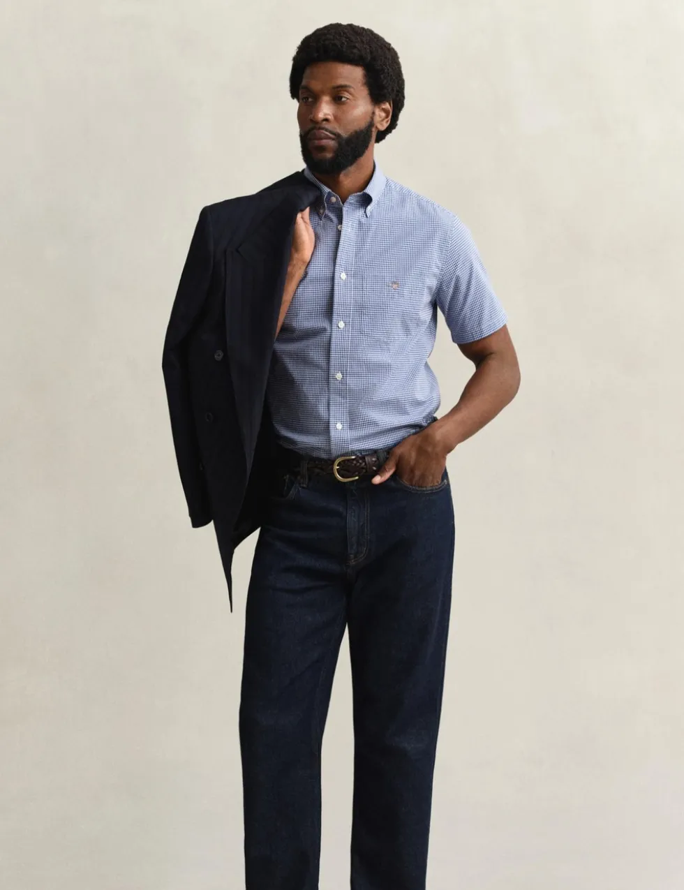 Regular Fit Pure Cotton Gingham Oxford Shirt