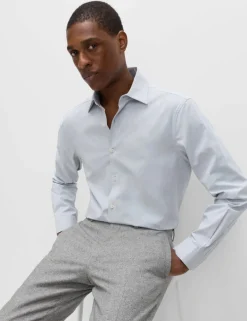 Regular Fit Pure Cotton Marl Shirt