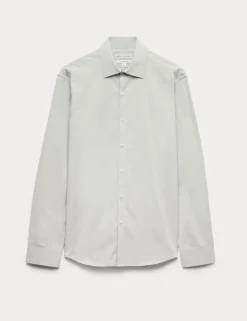 Regular Fit Pure Cotton Marl Shirt
