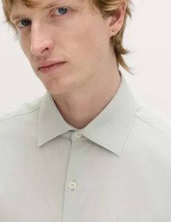 Regular Fit Pure Cotton Marl Shirt
