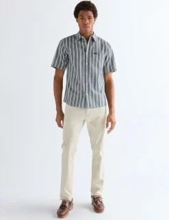 Regular Fit Pure Cotton Striped Short Sleeve Shirt