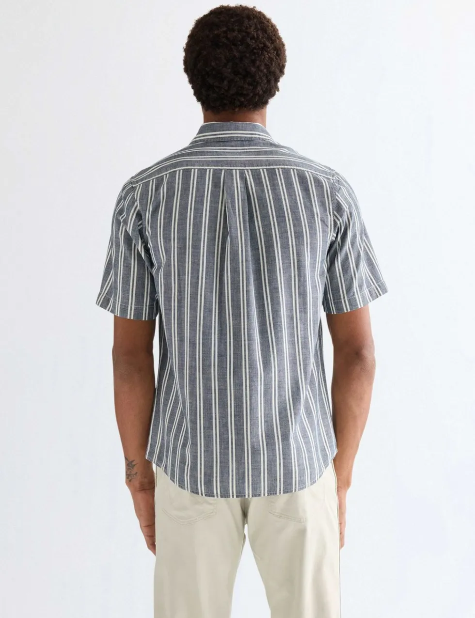 Regular Fit Pure Cotton Striped Short Sleeve Shirt