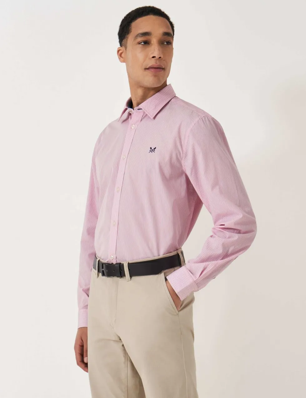 Regular Fit Pure Cotton Striped Poplin Shirt