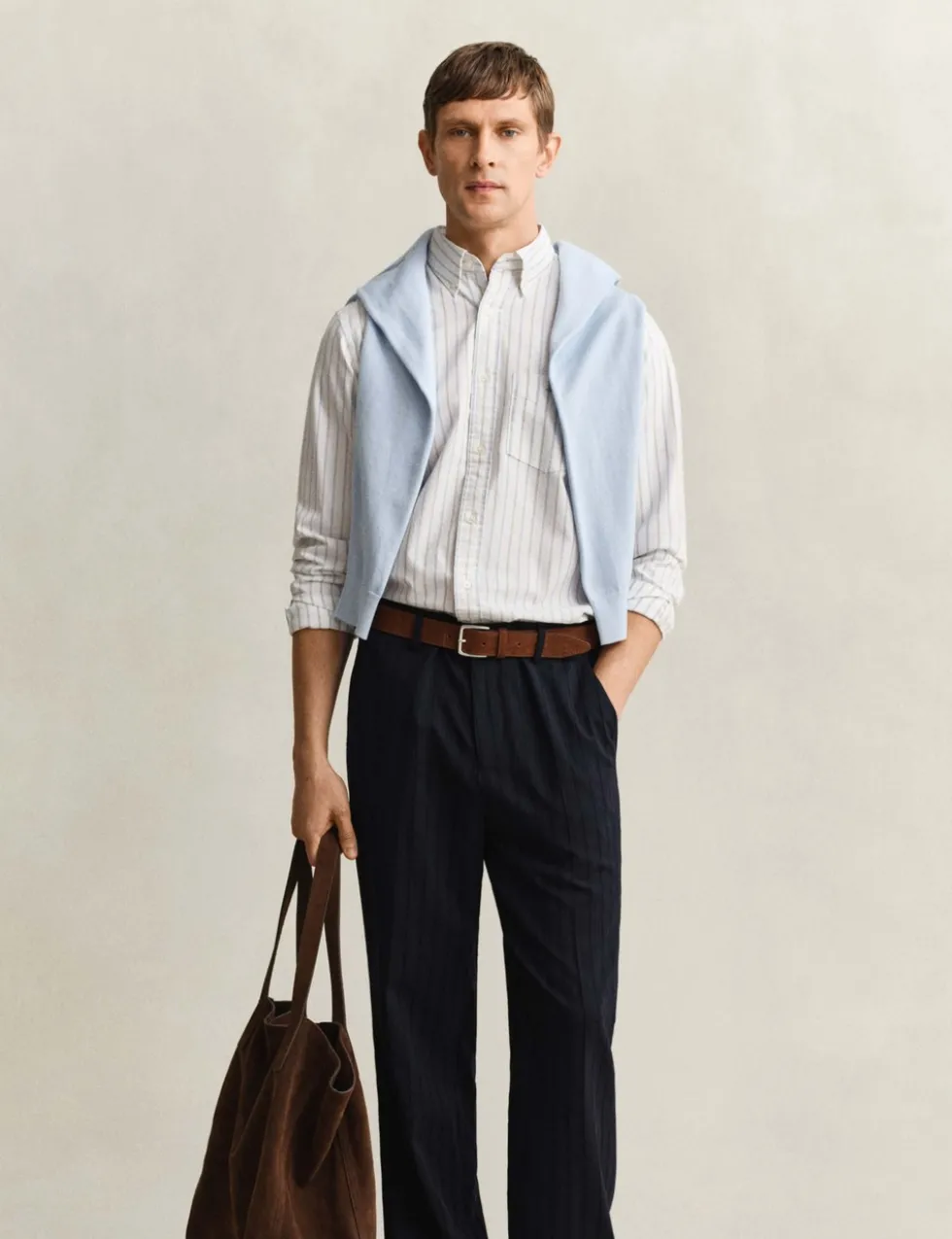 Regular Fit Pure Cotton Striped Oxford Shirt