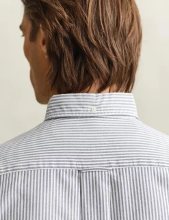 Regular Fit Pure Cotton Striped Oxford Shirt