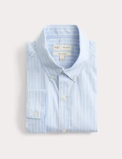 Regular Fit Pure Cotton Striped Shirt