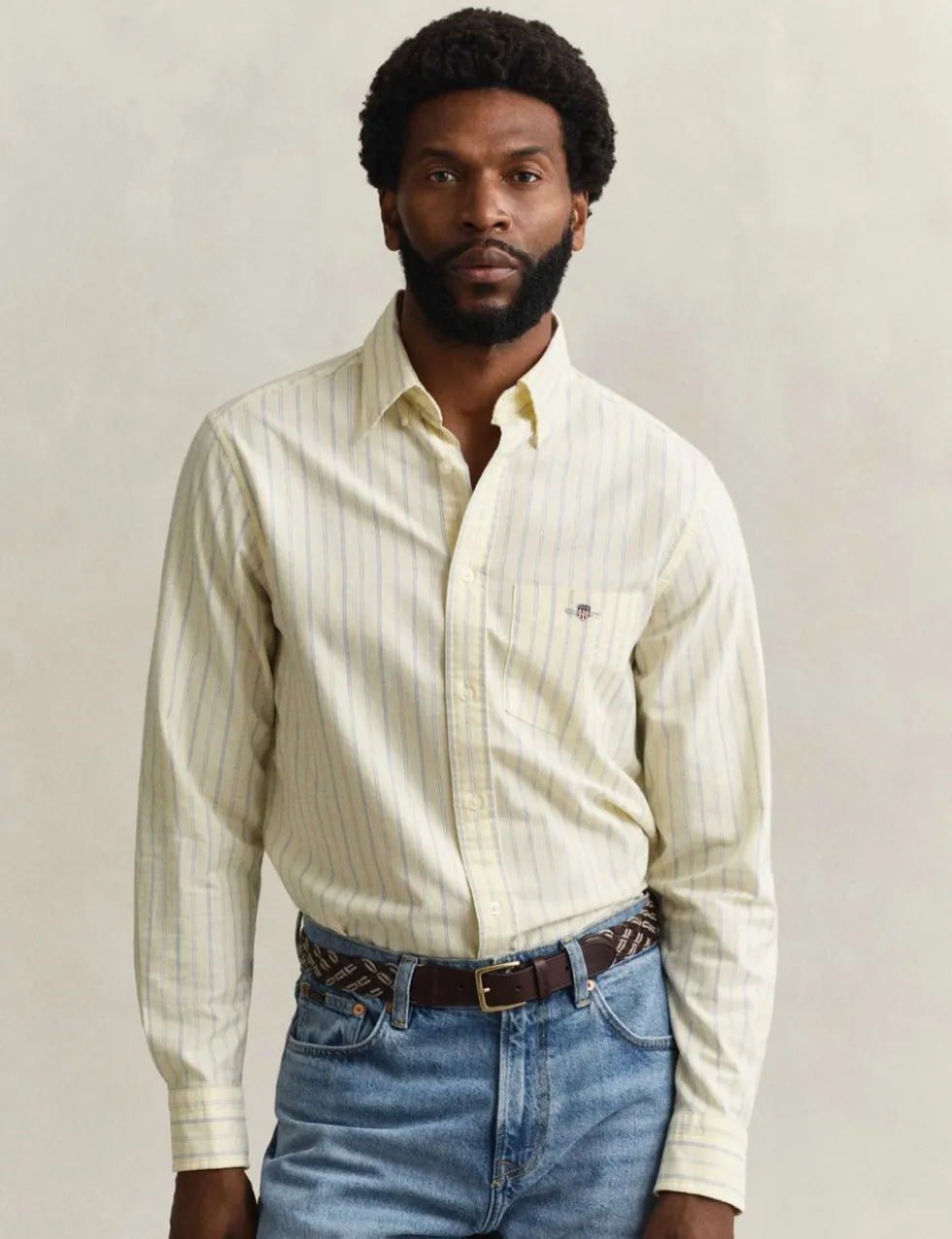 Regular Fit Pure Cotton Striped Oxford Shirt