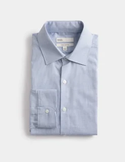 Regular Fit Pure Cotton Textured Shirt