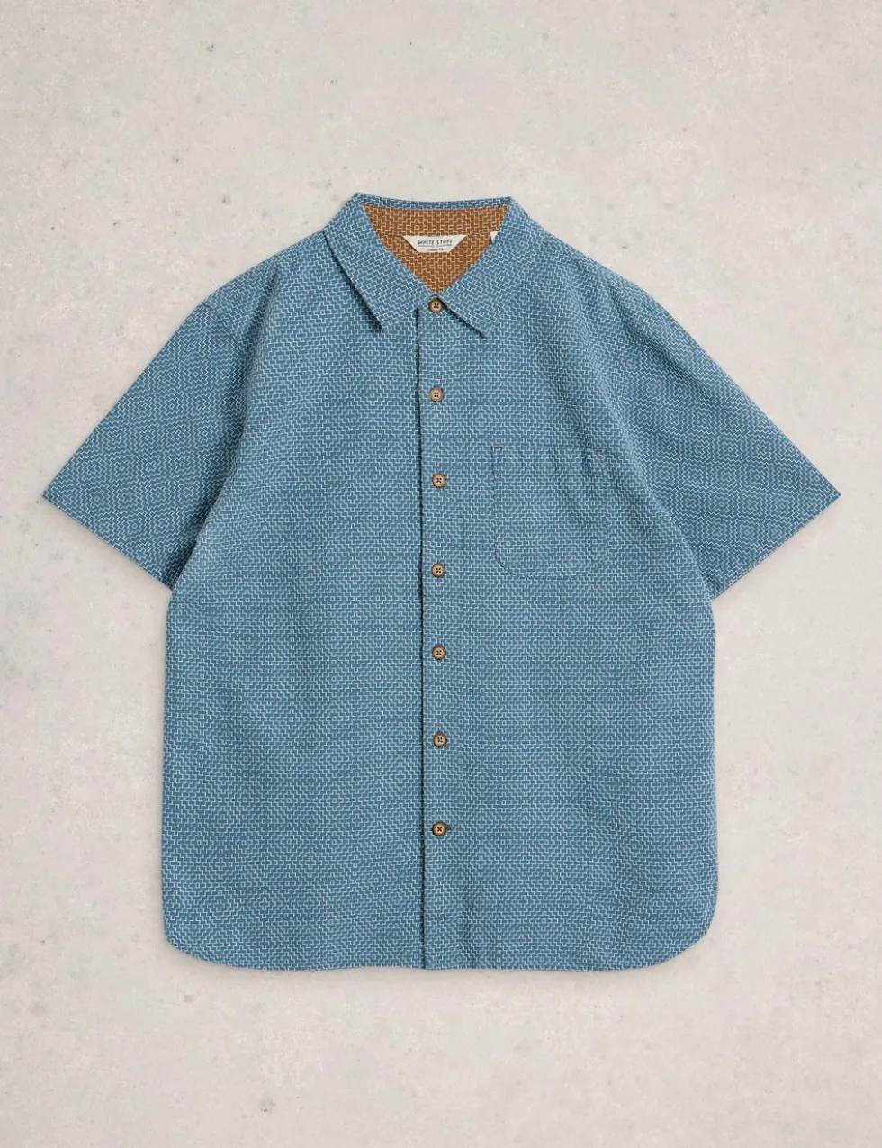 Regular Fit Pure Cotton Tile Pattern Shirt