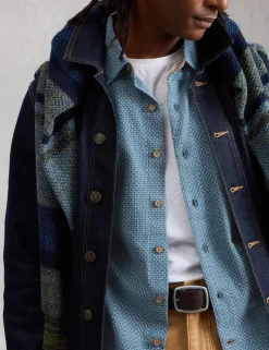 Regular Fit Pure Cotton Tile Pattern Shirt