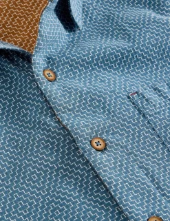 Regular Fit Pure Cotton Tile Pattern Shirt
