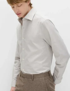 Regular Fit Pure Cotton Textured Shirt